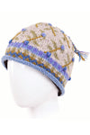 Lost Horizons Knitwear Verbier Wool Beanie Hat with Embroidery in Light Natural