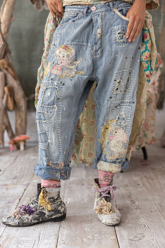 Magnolia Pearl Be A Poem Miners Denims in Washed Indigo - PANTS417-WSHID