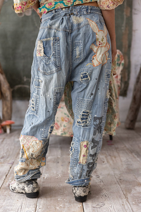 Magnolia Pearl Be A Poem Miners Denims in Washed Indigo - PANTS417-WSHID