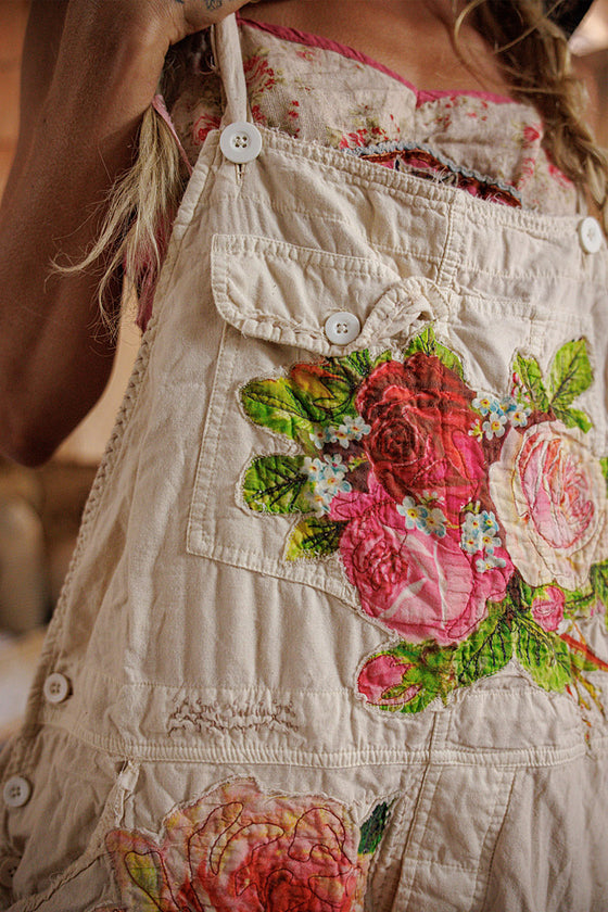 Magnolia Pearl Birch Floral Love Overalls in Moonlight - OVERALLS176-MOON-OS