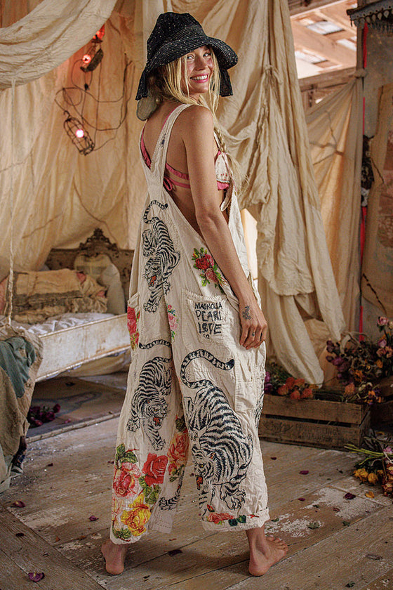 Magnolia Pearl Birch Floral Love Overalls in Moonlight - OVERALLS176-MOON-OS