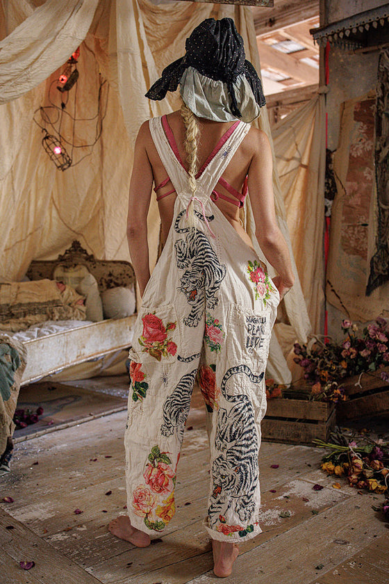 Magnolia Pearl Birch Floral Love Overalls in Moonlight - OVERALLS176-MOON-OS