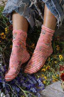  Magnolia Pearl Blockprint MP Socks in Loonette - SOCKS094-LNTTE