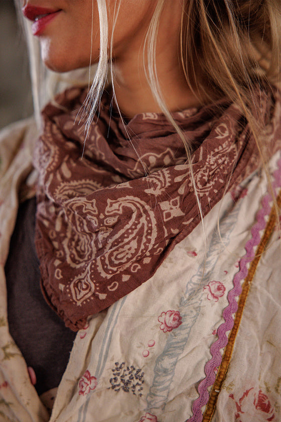 Magnolia Pearl Carnal Handkerchief in Umber - SCARF214-UMBER-OS