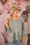 Magnolia Pearl Crochet Jodi Blouse in Seafoam Gray - TOP2320-SEFMG-OS