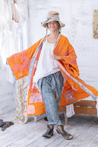 Magnolia Pearl Dharma Dragon Emb Kimono in Marmalade - JACKET809