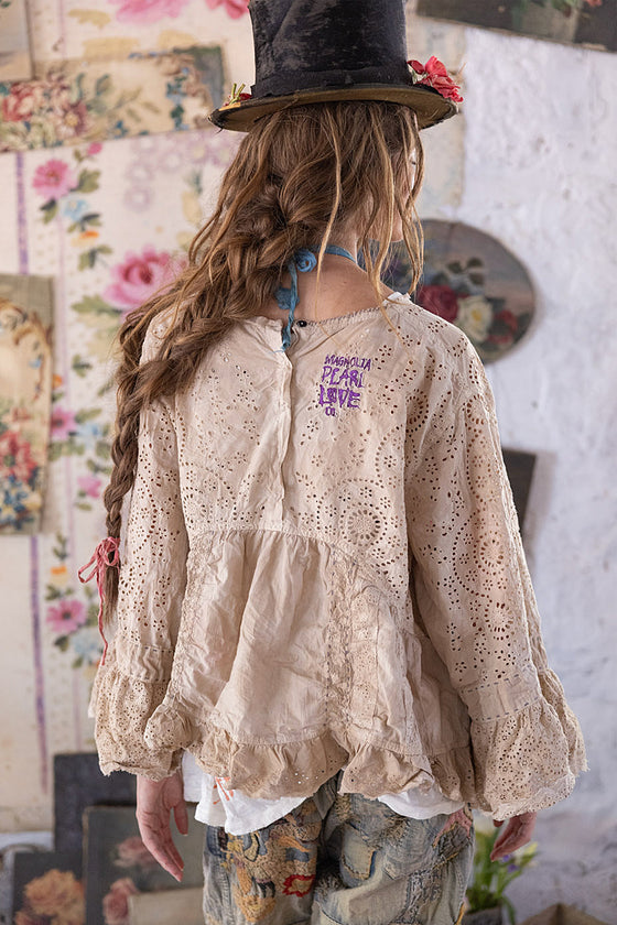 Magnolia Pearl Eyelet Dea Blouse in Swan - TOP2212-SWAN-OS