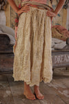Magnolia Pearl Eyelet Patchwork Pissarro Skirt in Swan - SKIRT237-SWAN-OS