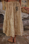 Magnolia Pearl Eyelet Patchwork Pissarro Skirt in Swan - SKIRT237-SWAN-OS