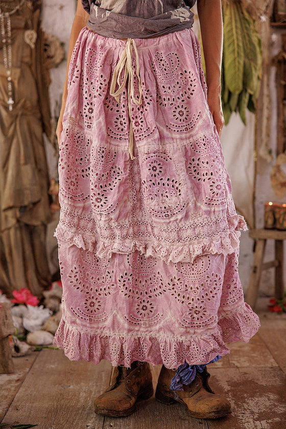 Magnolia Pearl Eyelet Pissarro Skirt in Lychee Blossom - SKIRT220-LYCBS-OS