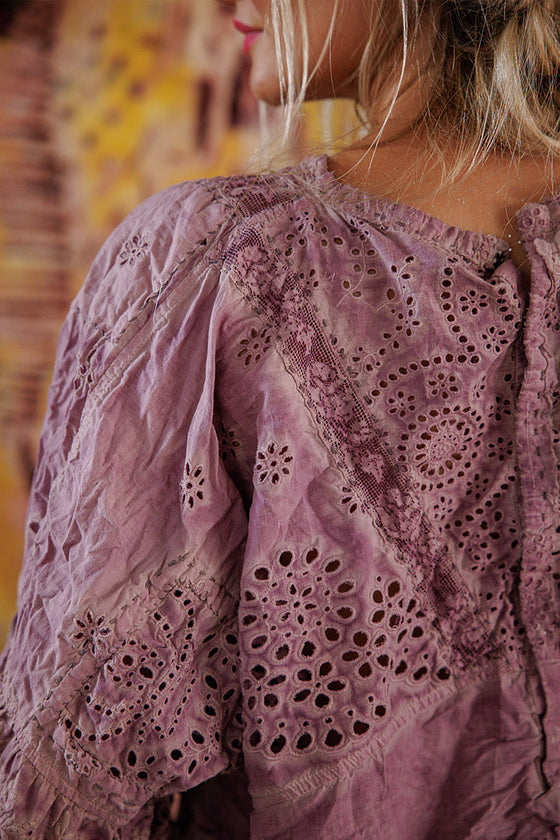 Magnolia Pearl Eyelet Rosemary Blouse in Purple Boba - TOP2215-PPBOB-OS