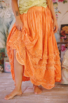  Magnolia Pearl Eyelet Skirt in Arancia - SKIRT223-ARNCI-OS