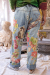 Magnolia Pearl Floral Applique Miner Denims in Washed Indigo - PANTS371-WSHID