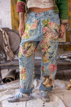 Magnolia Pearl Floral Applique Miner Denims in Washed Indigo - PANTS371-WSHID