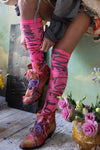 Magnolia Pearl Floral Love Amor OTK Socks in Viva Fiesta - SOCKS112-VAFST