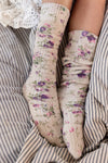 Magnolia Pearl Floral OTK Big Dipper Socks in Lavender Roses - SOCKS076-LAVRO