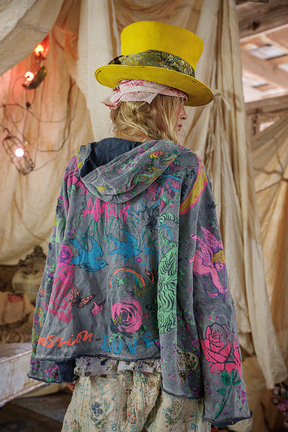 Magnolia Pearl Graphics Raji Hoodie in Prince - TOP2983-PRNCE-OS