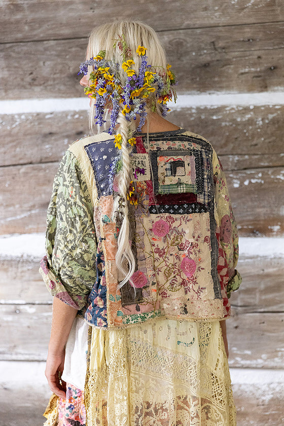 Magnolia Pearl Kalamkari Andhra Jacket in Antiqua - JACKET980-ANTIG