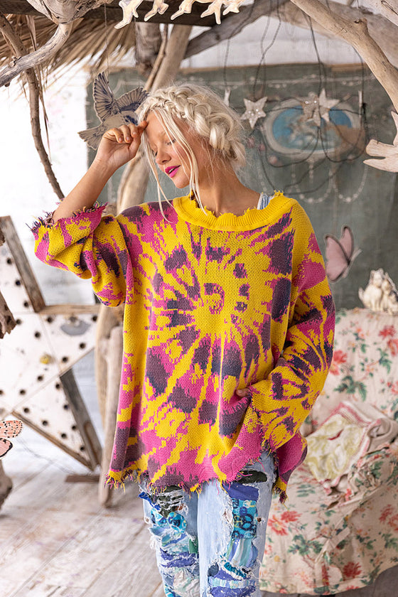 Magnolia Pearl Kaleidoscope Sweater in Sunburst - TOP2154-SUNBU