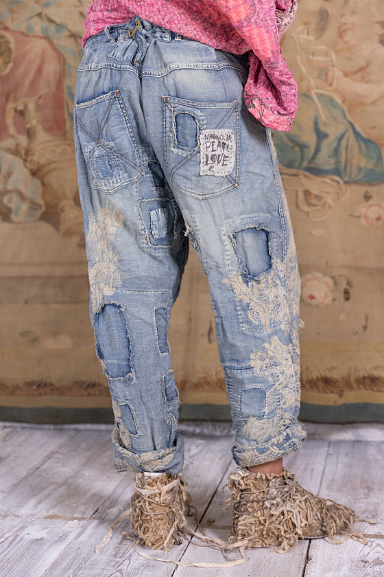 Magnolia Pearl Lace Emb. Miner Denims in Washed Indigo - PANTS520-WSHID