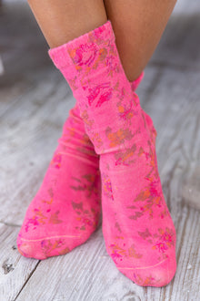  Magnolia Pearl MP Floral Woven Socks in La Tuna - SOCKS080-LATUN