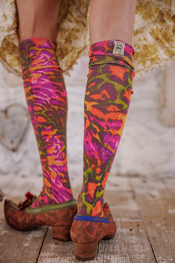 Magnolia Pearl Neon Leopard OTK Socks in Hairband - SOCKS183-HRBND-OS