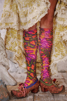  Magnolia Pearl Neon Leopard OTK Socks in Hairband - SOCKS183-HRBND-OS