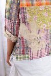 Magnolia Pearl Patchwork Asher Pullover in Madras Rainbow - TOP1512-MADRB