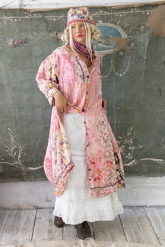 Magnolia Pearl Patchwork Kashmiri Pink Dress - DRESS979-NONE