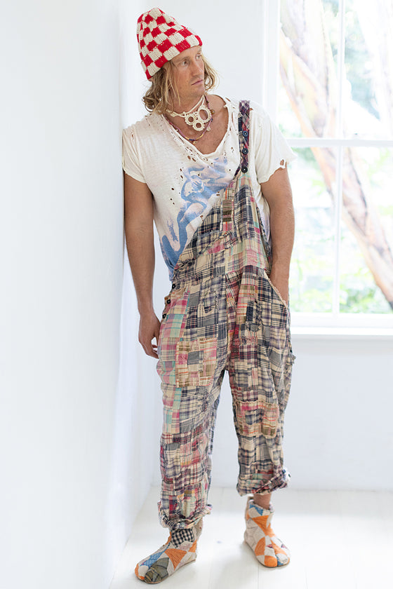 Magnolia Pearl Patchwork Love Overalls in Madras Rainbow - OVERALLS073-MADRB