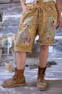  Magnolia Pearl Patchwork Miner Shorts in Manger - SHORT042-MANGR