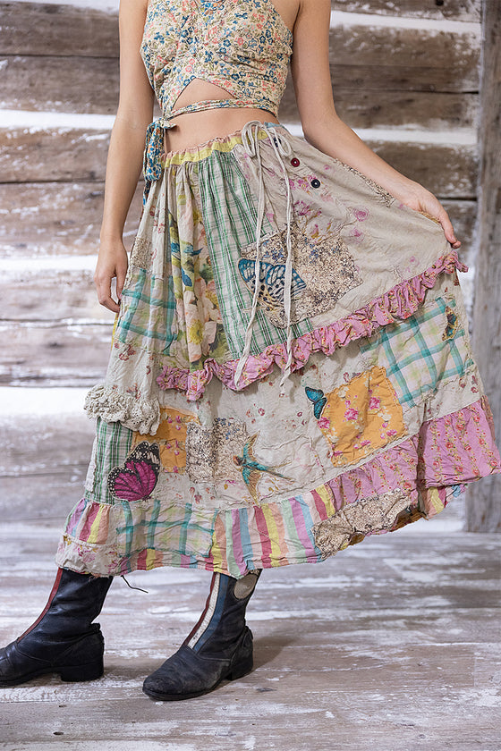 Magnolia Pearl Patchwork Pixie Ruffle Skirt in Butterfly Collection - SKIRT165-BUFLY