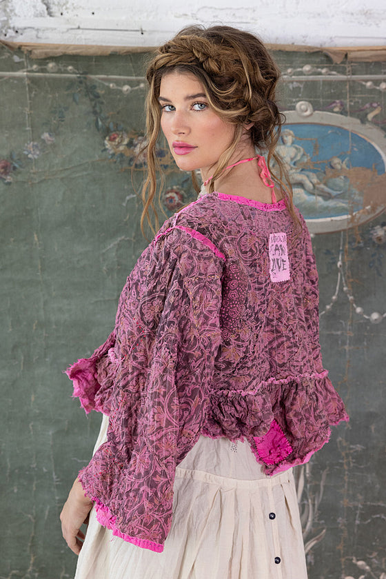 Magnolia Pearl Quilted Lise Lotte Piano Shawl in Pomegranate - JACKET833-POMGR