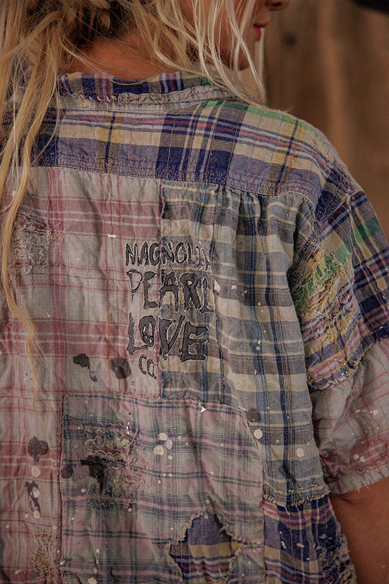 Magnolia Pearl YD Patchwork Perletta Shirt in Madras Rainbow - TOP2569-MADRB-OS