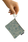 Maruca Coin Bag in Filigree Teal Fabric Style 101-145