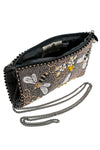 Mary Frances Accessories Bee Awesome Beaded Bumble Bees Crossbody Phone Bag