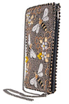 Mary Frances Accessories Bee Awesome Beaded Bumble Bees Crossbody Phone Bag