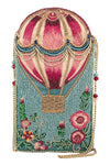Mary Frances Accessories Full of Hot Air Balloon Beaded Crossbody Phone Bag
