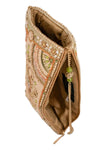 Mary Frances Accessories Gentle Touch Pink and Green Floral Beaded Crossbody Phone Bag