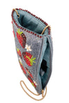 Mary Frances Accessories Strawberry Jam Beaded Strawberries Crossbody Phone Bag