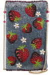 Mary Frances Accessories Strawberry Jam Beaded Strawberries Crossbody Phone Bag