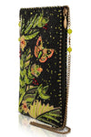 Mary Frances Enchanting Evening Beaded Black and Green Crossbody Bag
