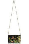 Mary Frances Enchanting Evening Beaded Black and Green Crossbody Bag