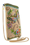 Mary Frances Soaring Spirit Beaded Dragonfly and Floral Crossbody Bag