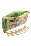 Mary Frances Soaring Spirit Beaded Dragonfly and Floral Crossbody Bag
