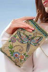Mary Frances Soaring Spirit Beaded Dragonfly and Floral Crossbody Bag