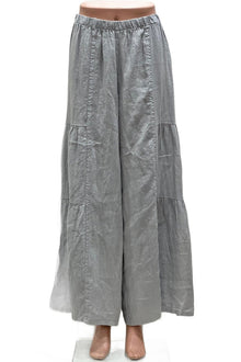  Match Point 3 Tier Linen Pants in Silver Style LP144