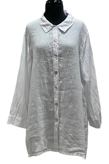  Match Point Button Up Blouse in White Style HLT555