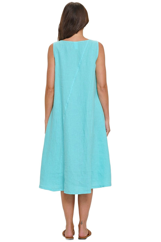 Match Point Round Neck Sleeveless Dress in Aqua Style HLD1204
