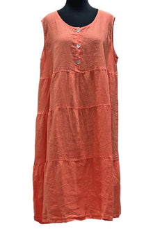  Match Point Sleeveless Tier Dress in Coral Style HLD1021